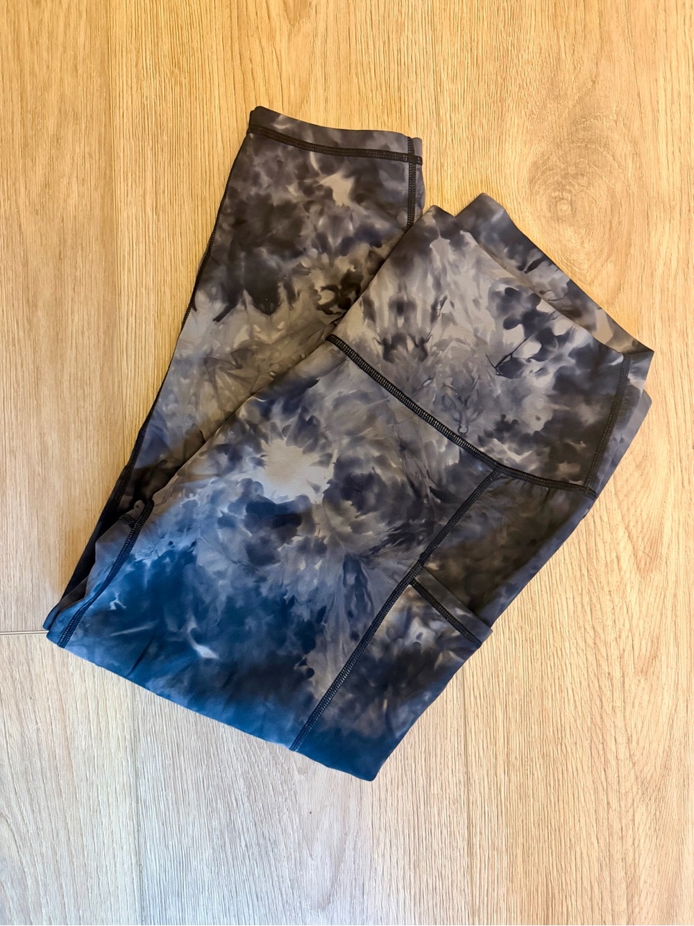CVG Tie-Dye Black & Gray High-Waist Leggings